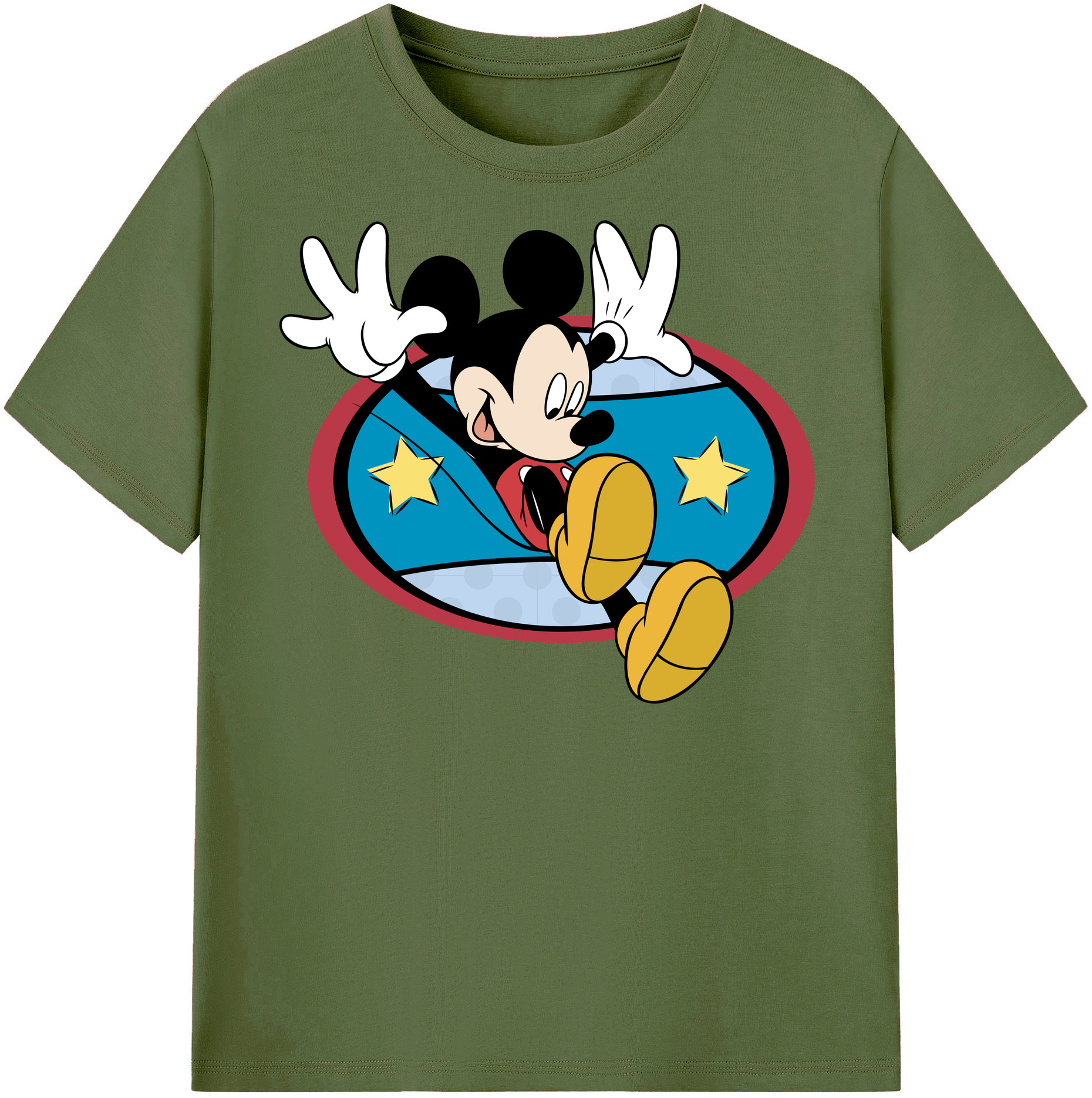 （画像用） ミッキーマウス Mickey Mouse 綿100％半袖Tシャツ（フロントプリント）